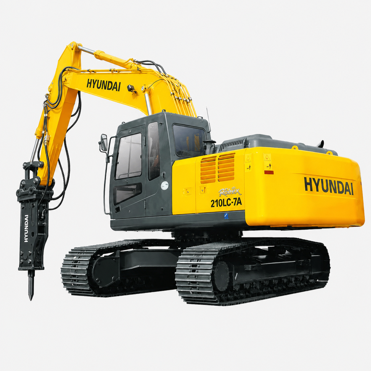 Escavadeira Hyundai R210 com Rompedor